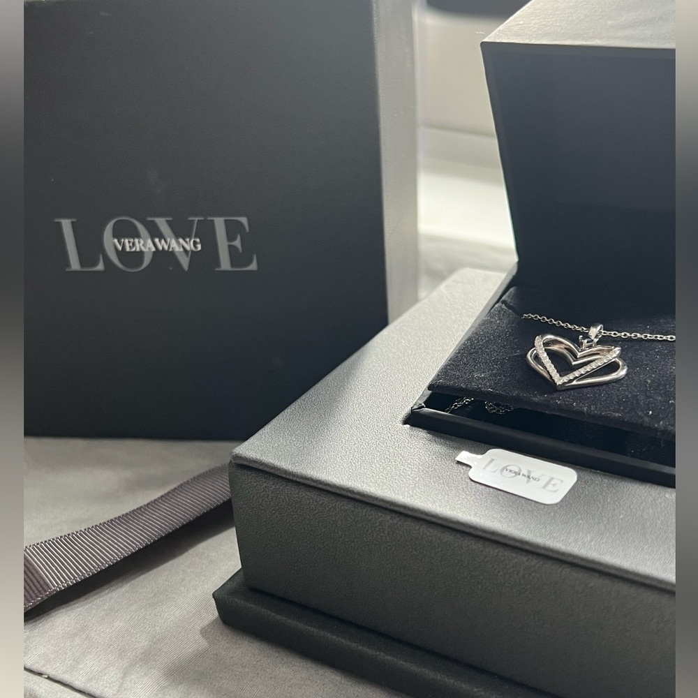 Vera Wang Love Collection Diamond Accent and Blue Sapphire Pendant